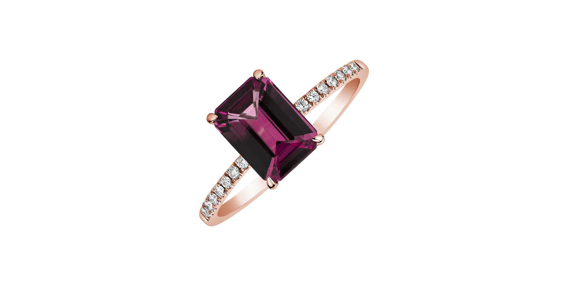 Prsteň s rhodolitom a diamantmi Perfect Promise