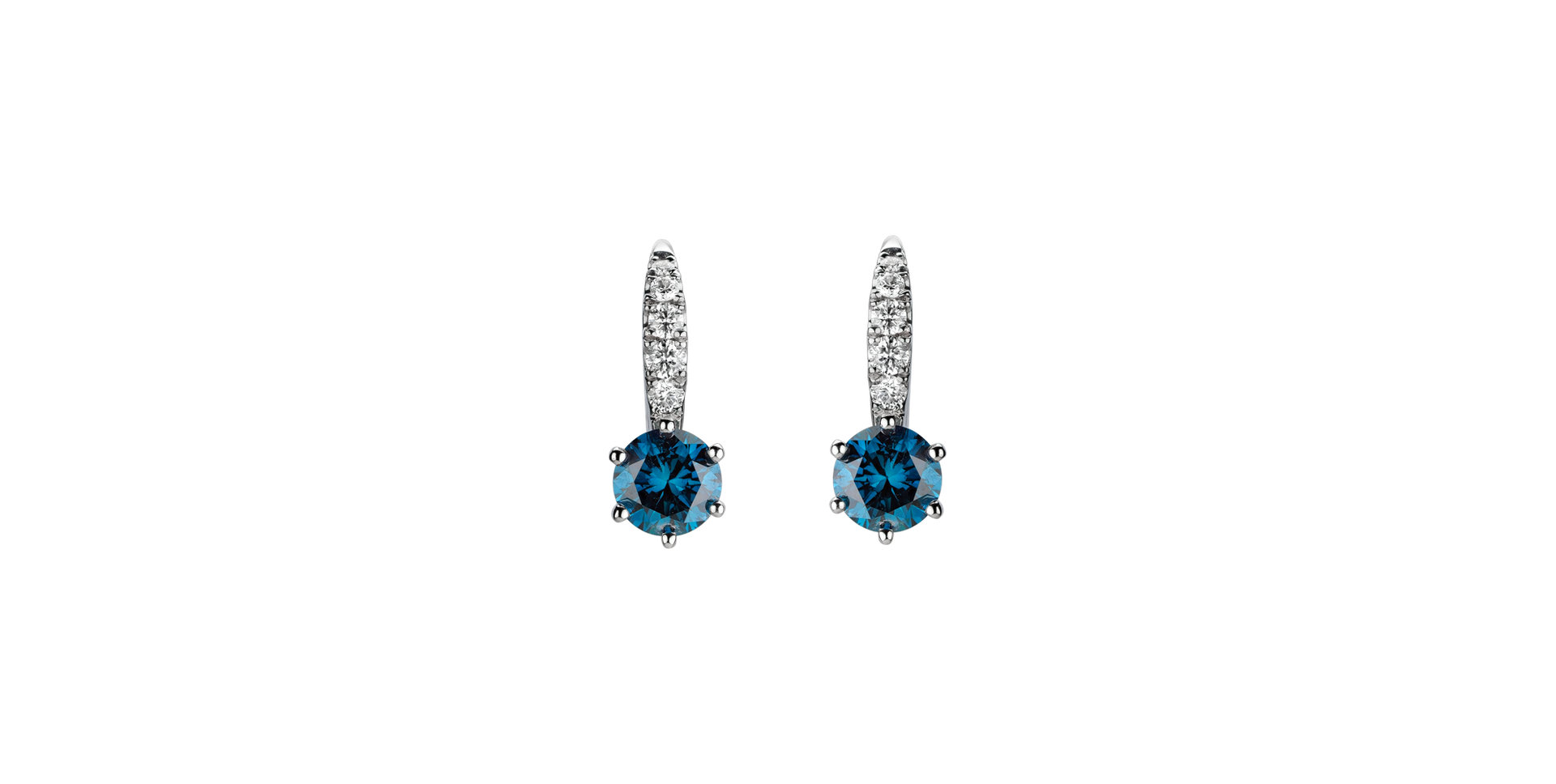 Náušnice s modrým diamantom a bielymi diamantmi Essential Glow