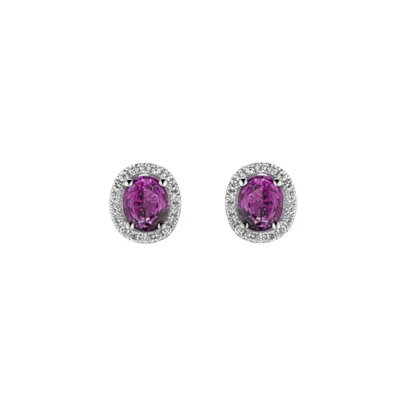 Náušnice s diamantmi a zafírom Imperial Sapphire
