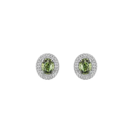 Náušnice s diamantmi a zafírom Royal Sapphire