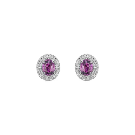Náušnice s diamantmi a zafírom Royal Sapphire