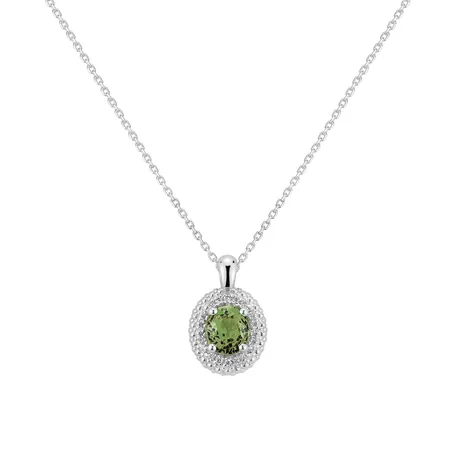 Náhrdelník s diamantmi a zafírom green Princess