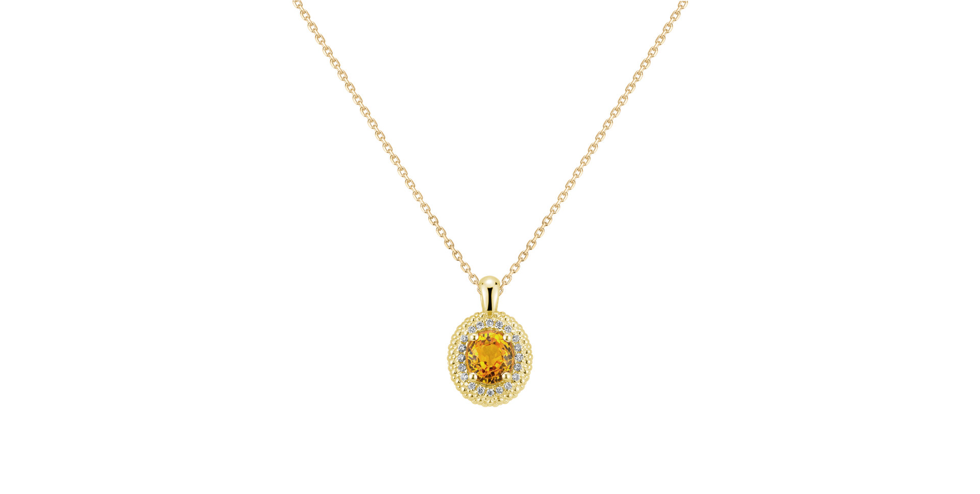 Náhrdelník s diamantmi a zafírom yellow Princess