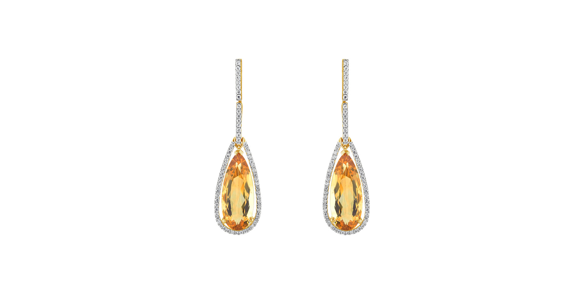 Náušnice s citrínom a diamantmi Damianos