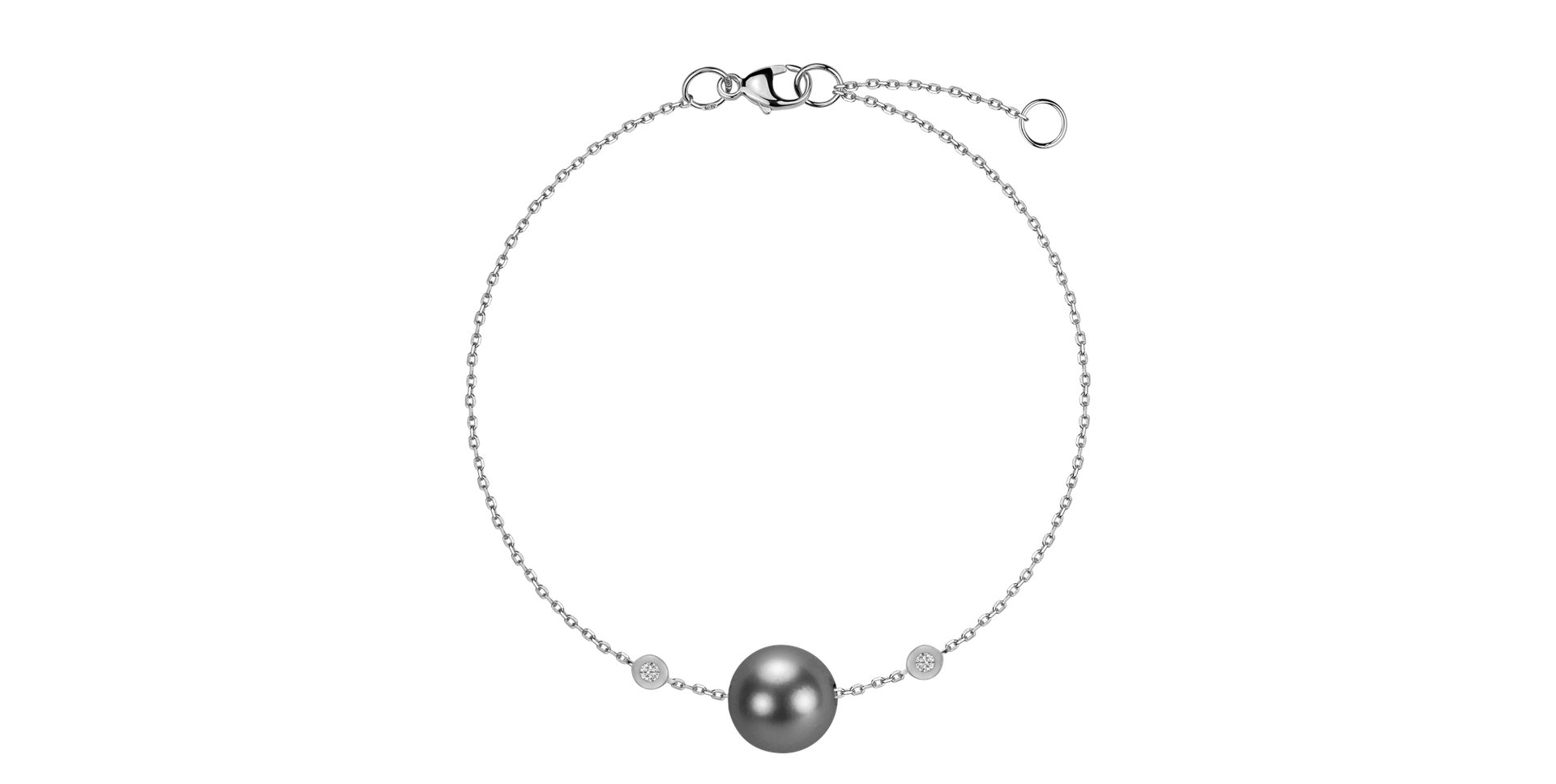 Náramok s diamantmi a perlou Prisca