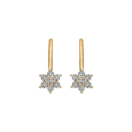 Náušnice s diamantmi Magic Snowflakes