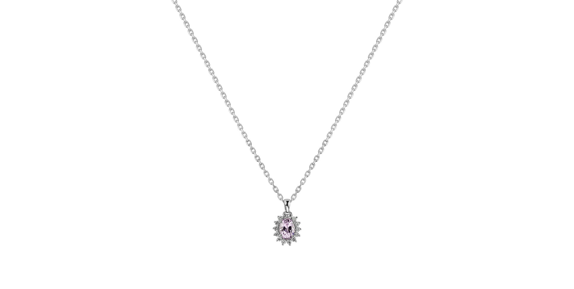 Přívěsok s kunzitom a diamantmi Princess Sparkle