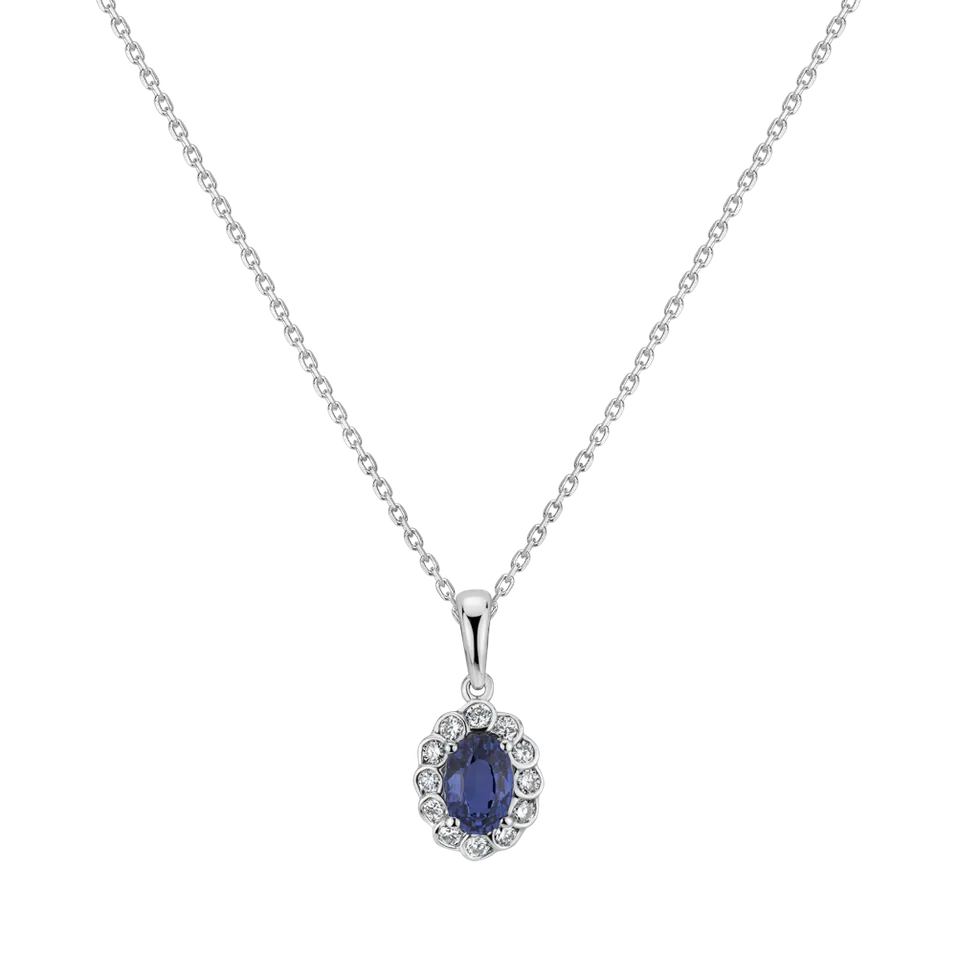 Přívěsok so zafírom a diamantmi Glamour Princess