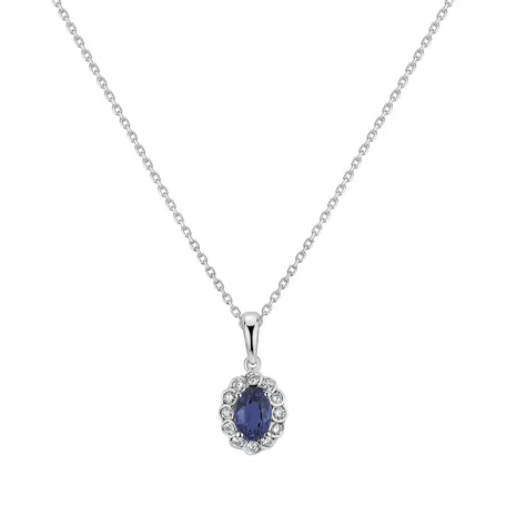 Přívěsok so zafírom a diamantmi Glamour Princess
