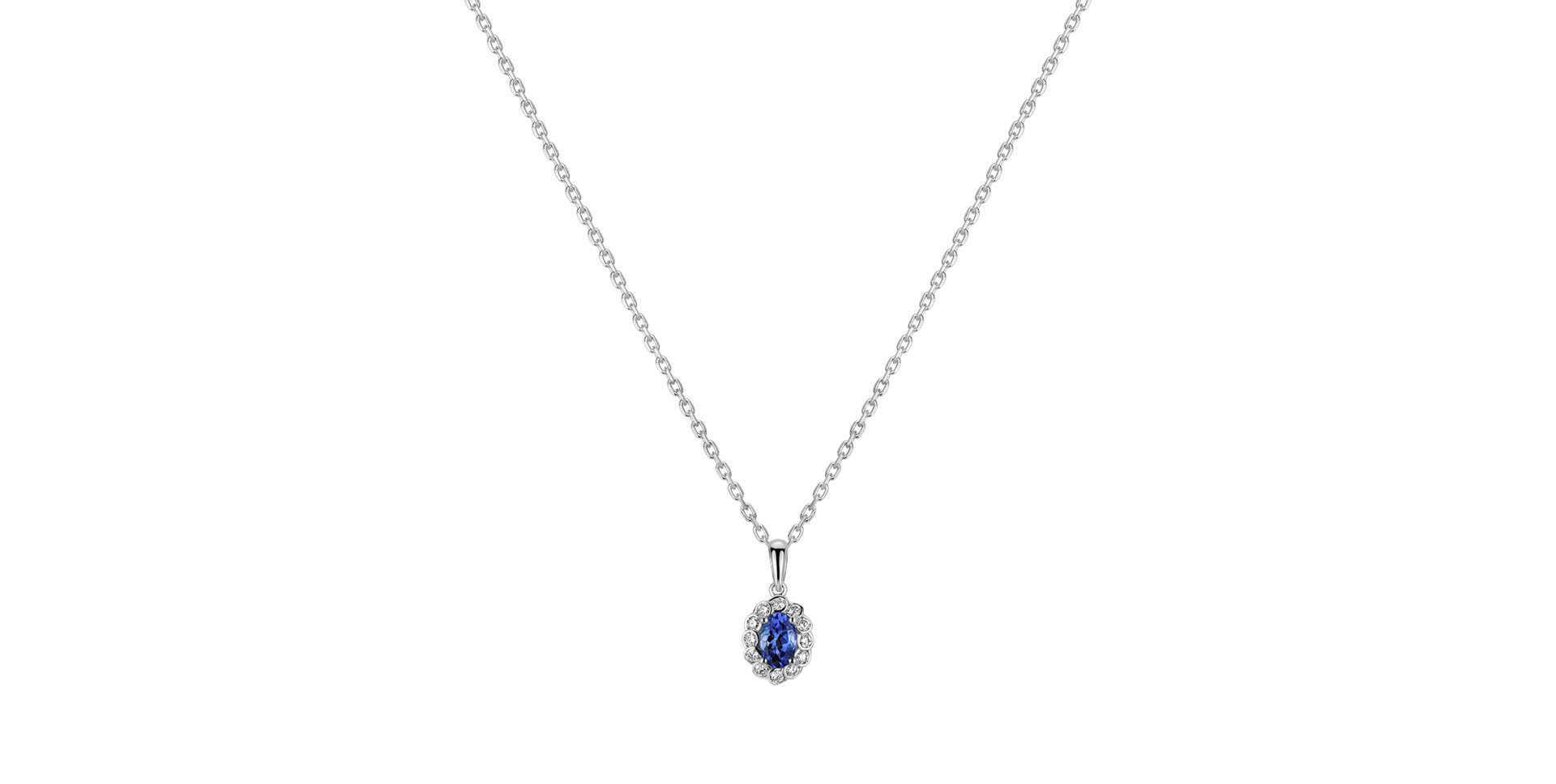 Přívěsok s tanzanitom a diamantmi Glamour Princess