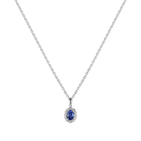 Přívěsok s tanzanitom a diamantmi Glamour Princess