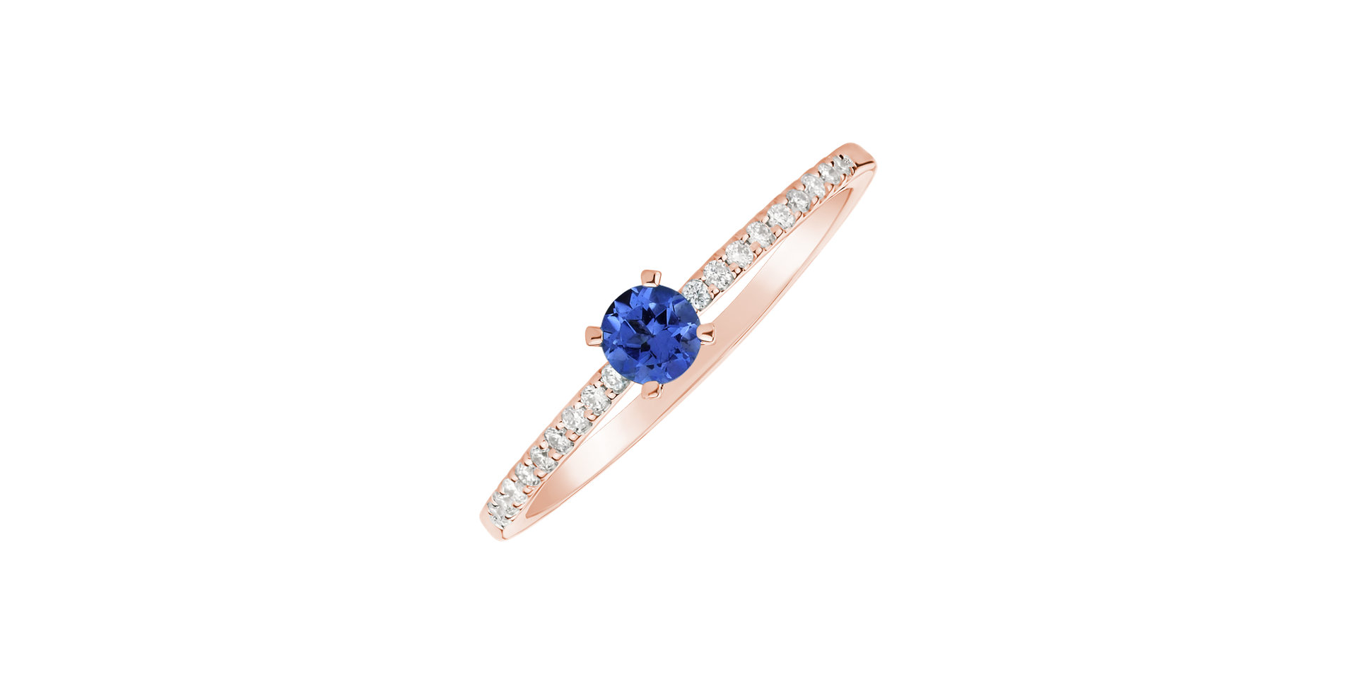 Prsteň s tanzanitom a diamantmi Gem Simplicity