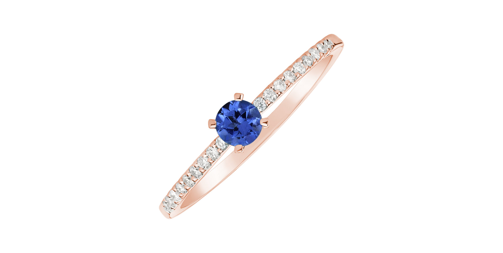 Prsteň s tanzanitom a diamantmi Gem Simplicity