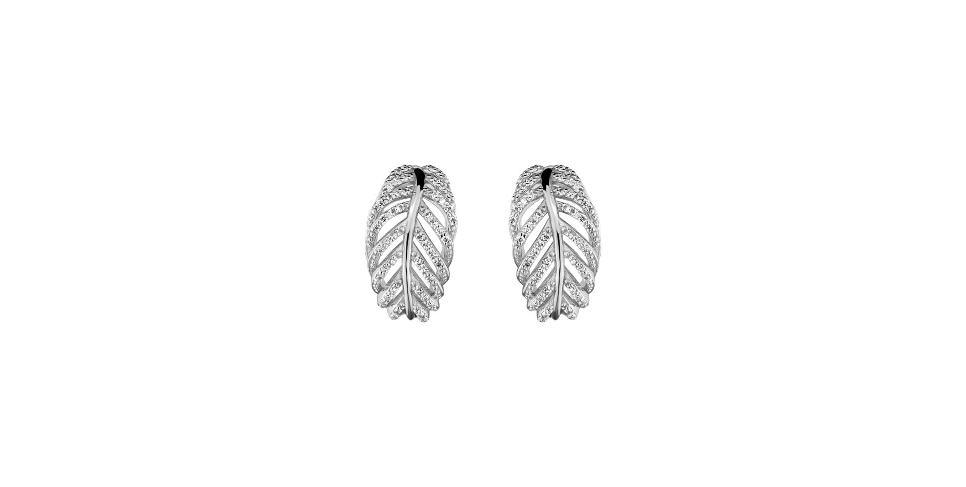 Náušnice s diamantmi Feather of Heaven