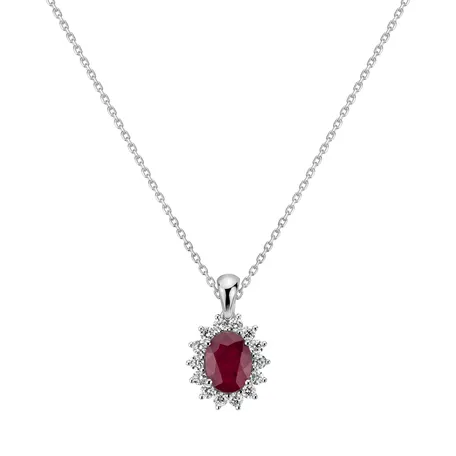 Přívěsok s rubínom a diamantmi Princess Sparkle