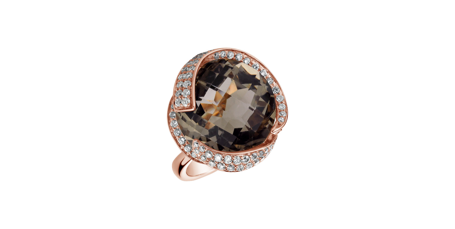 Prsteň s quartzom a diamantmi Sunny Dream