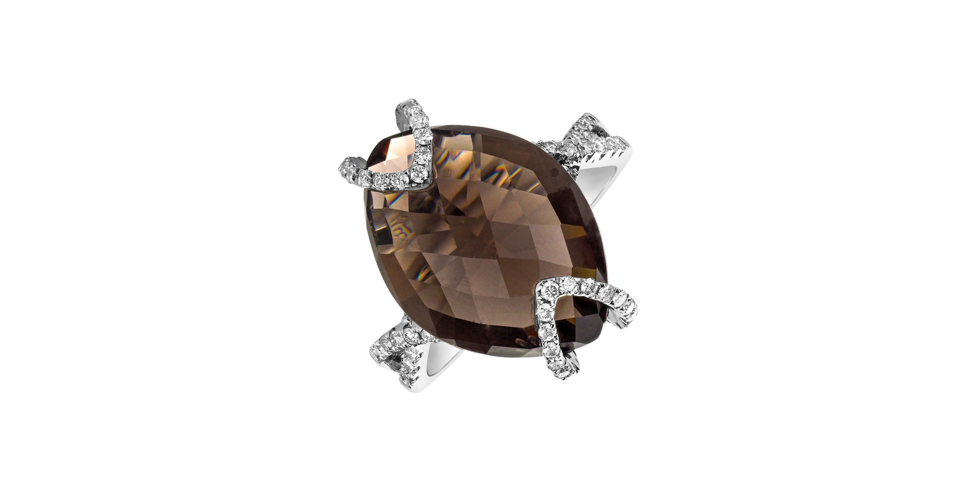 Prsteň s quartzom a diamantmi Aristocrat