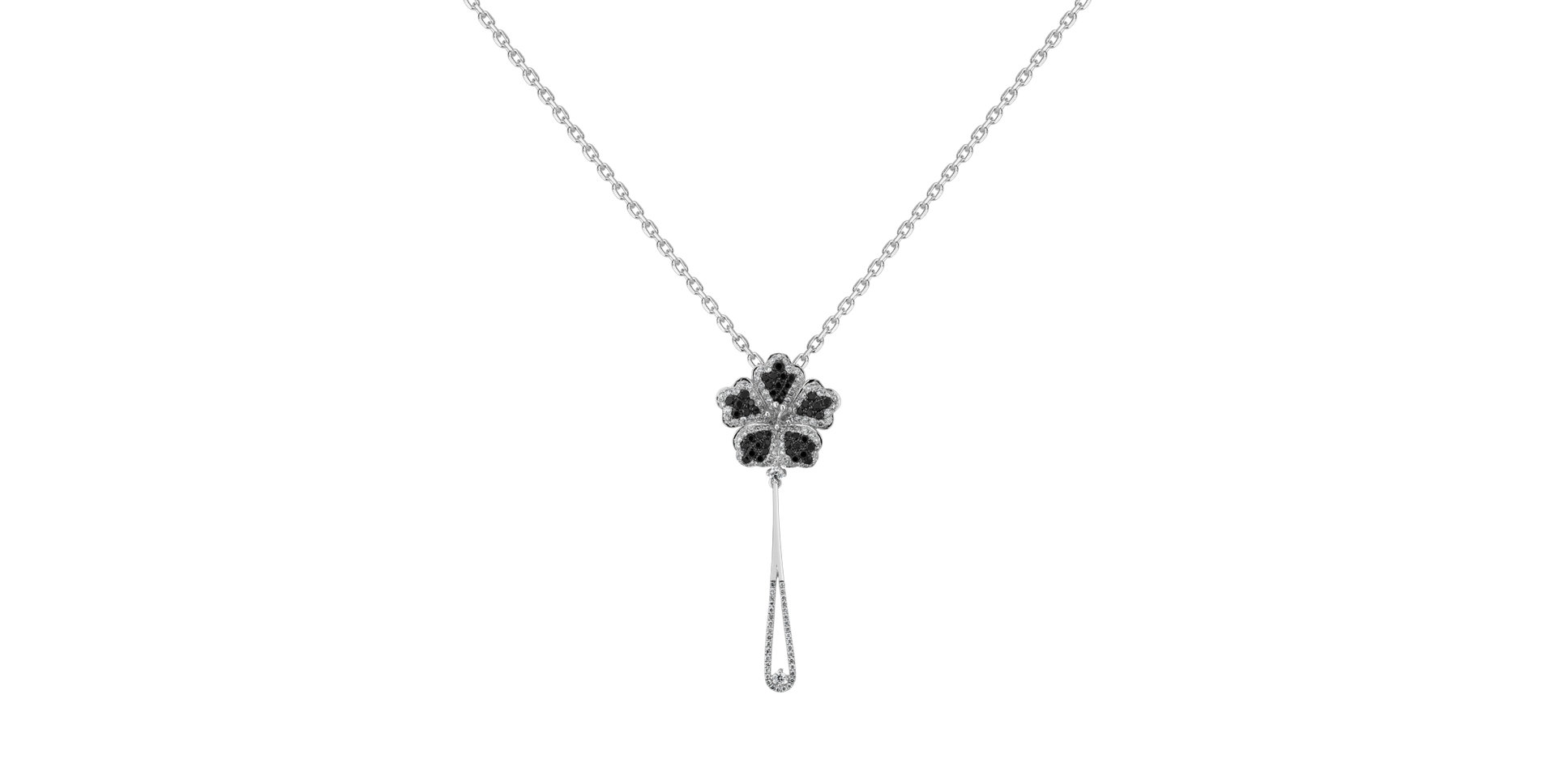 Přívěsok s čiernymi a bielymi diamantmi Magic Lotus