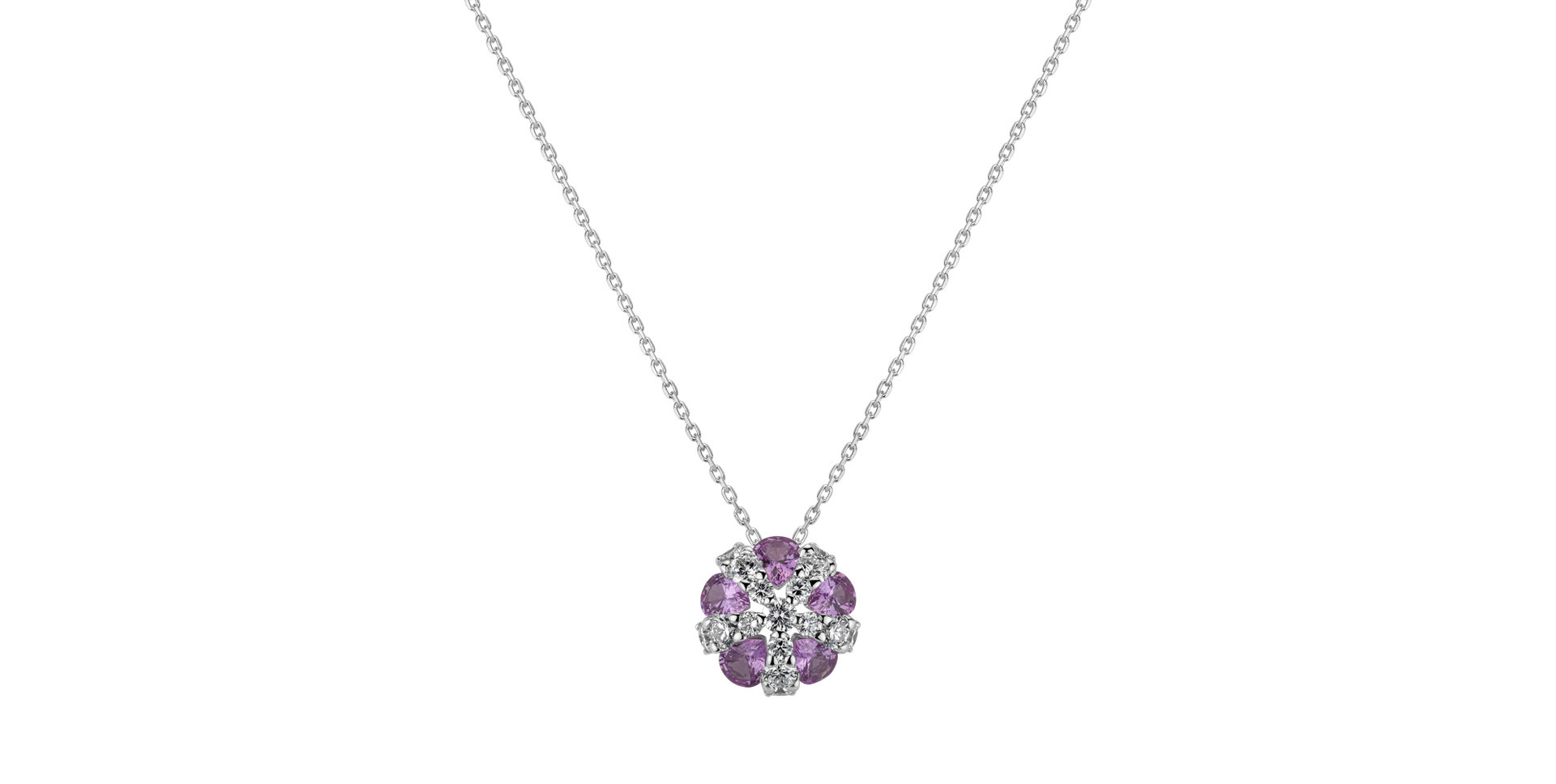 Přívěsok s diamantmi a zafírmi Shade of Rose