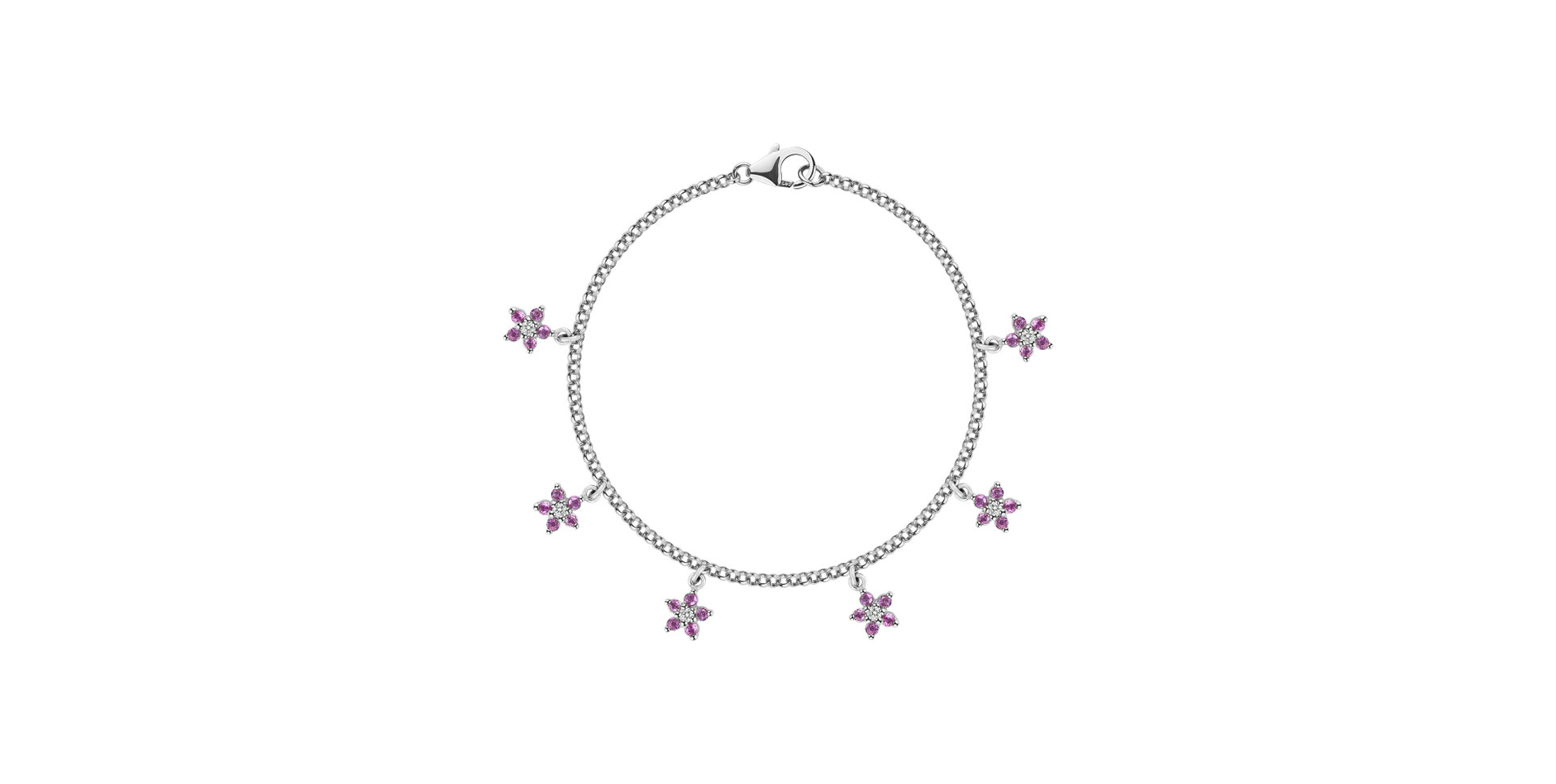 Dětský Náramok s diamantmi a zafírmi Sweet Blossoms