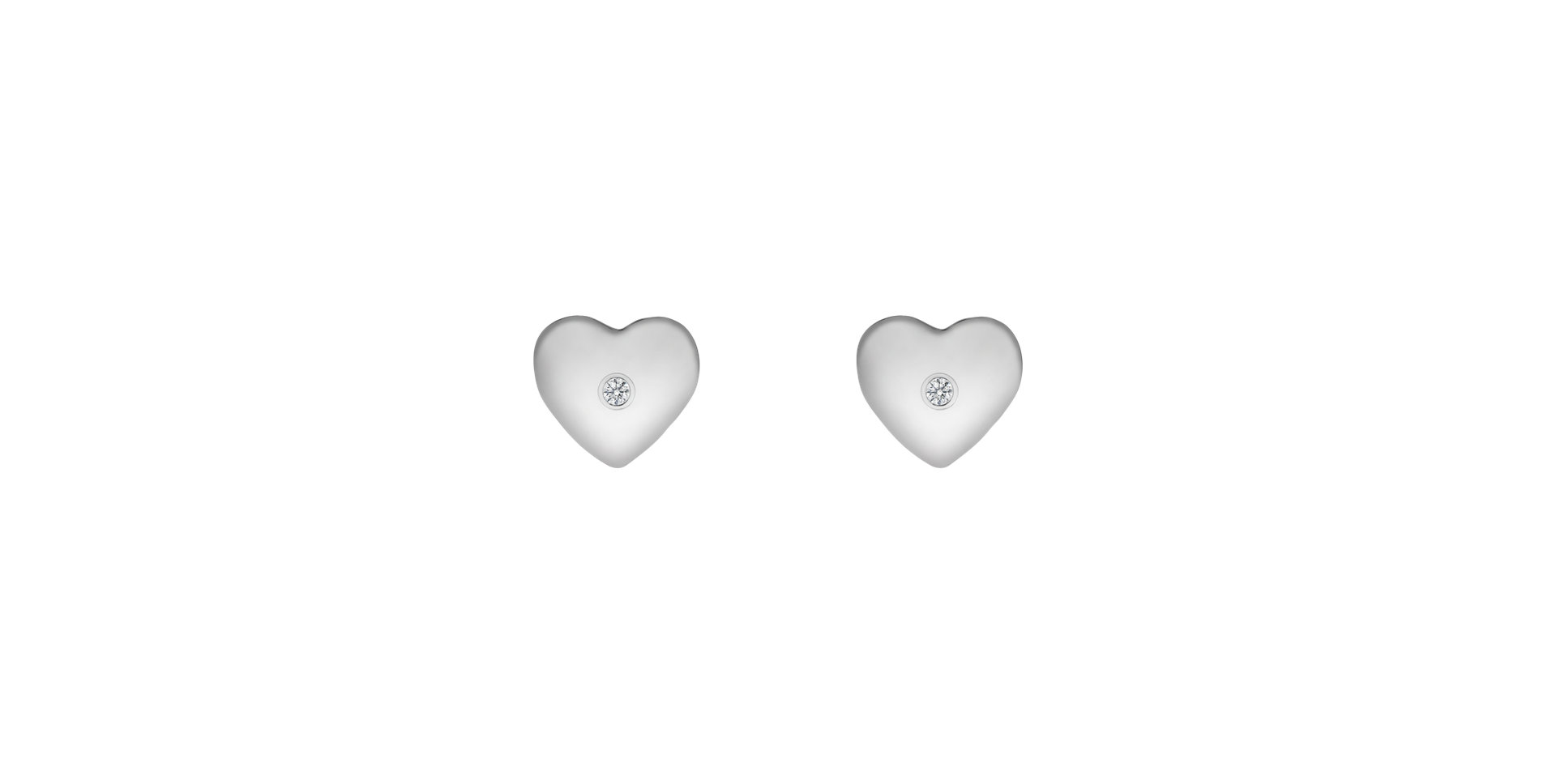 Náušnice s diamantom Hearts