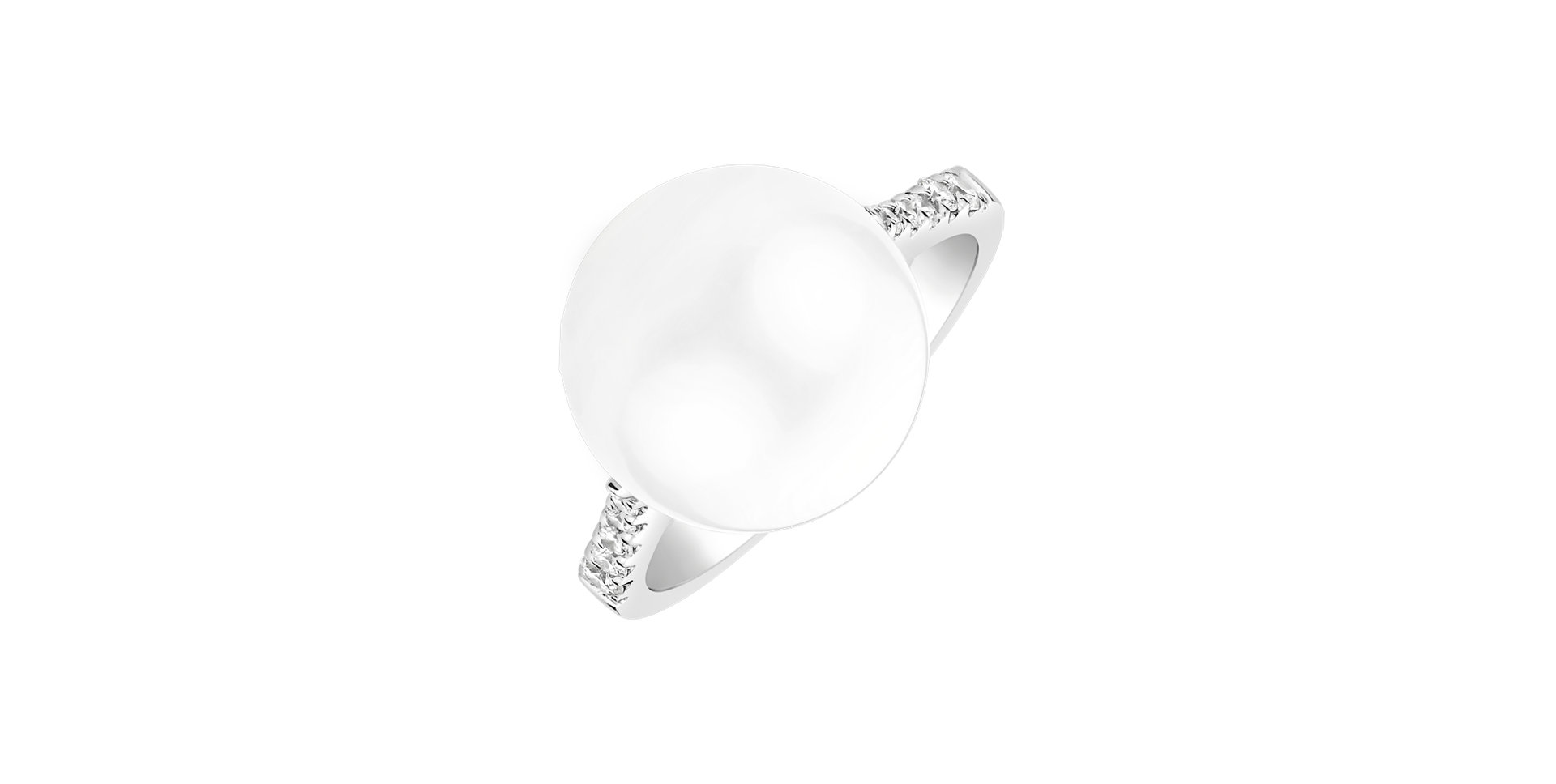 Prsteň s perlou a diamantmi Marielle