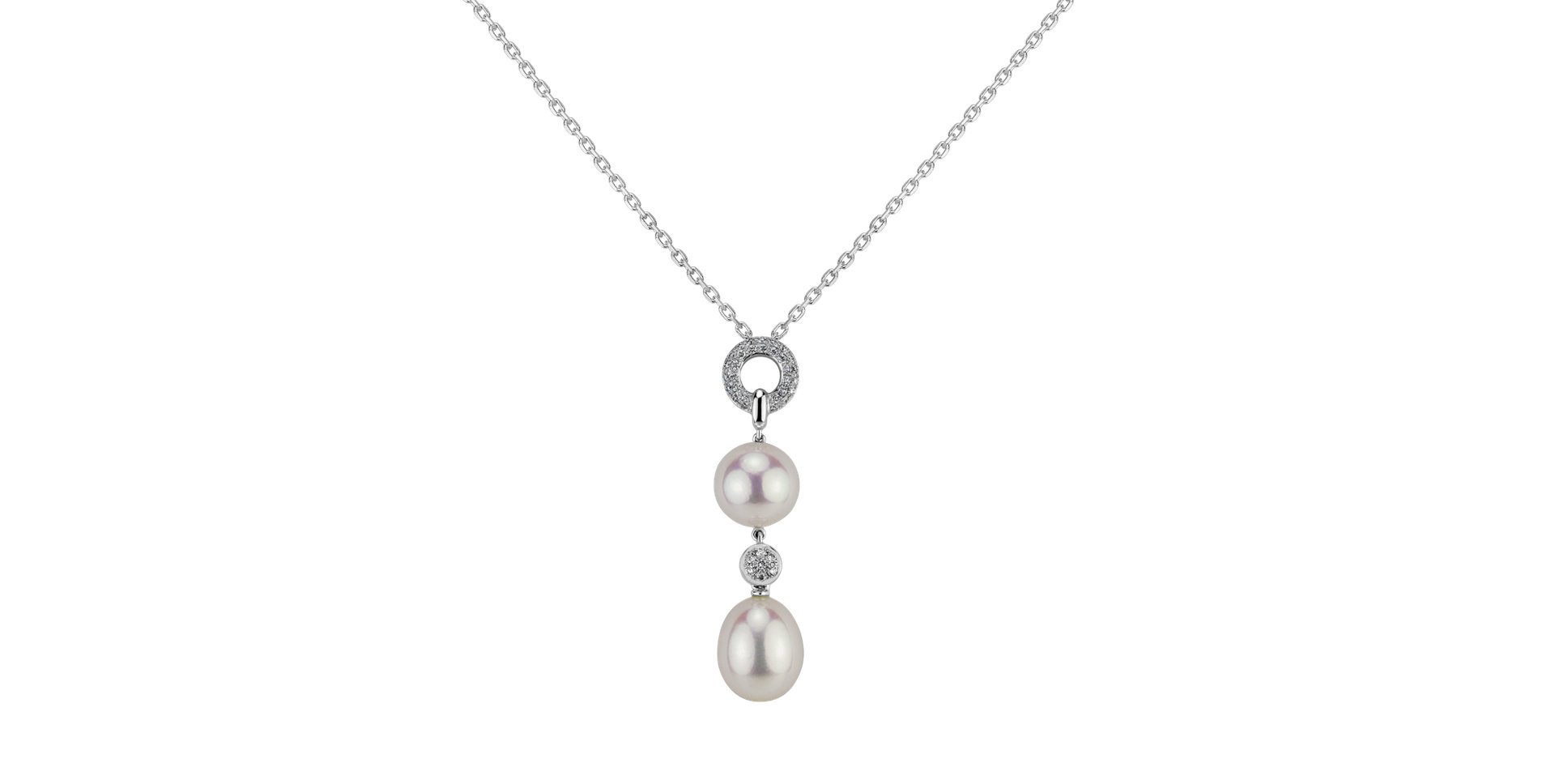 Přívěsok s perlou a diamantmi Pearl Empire