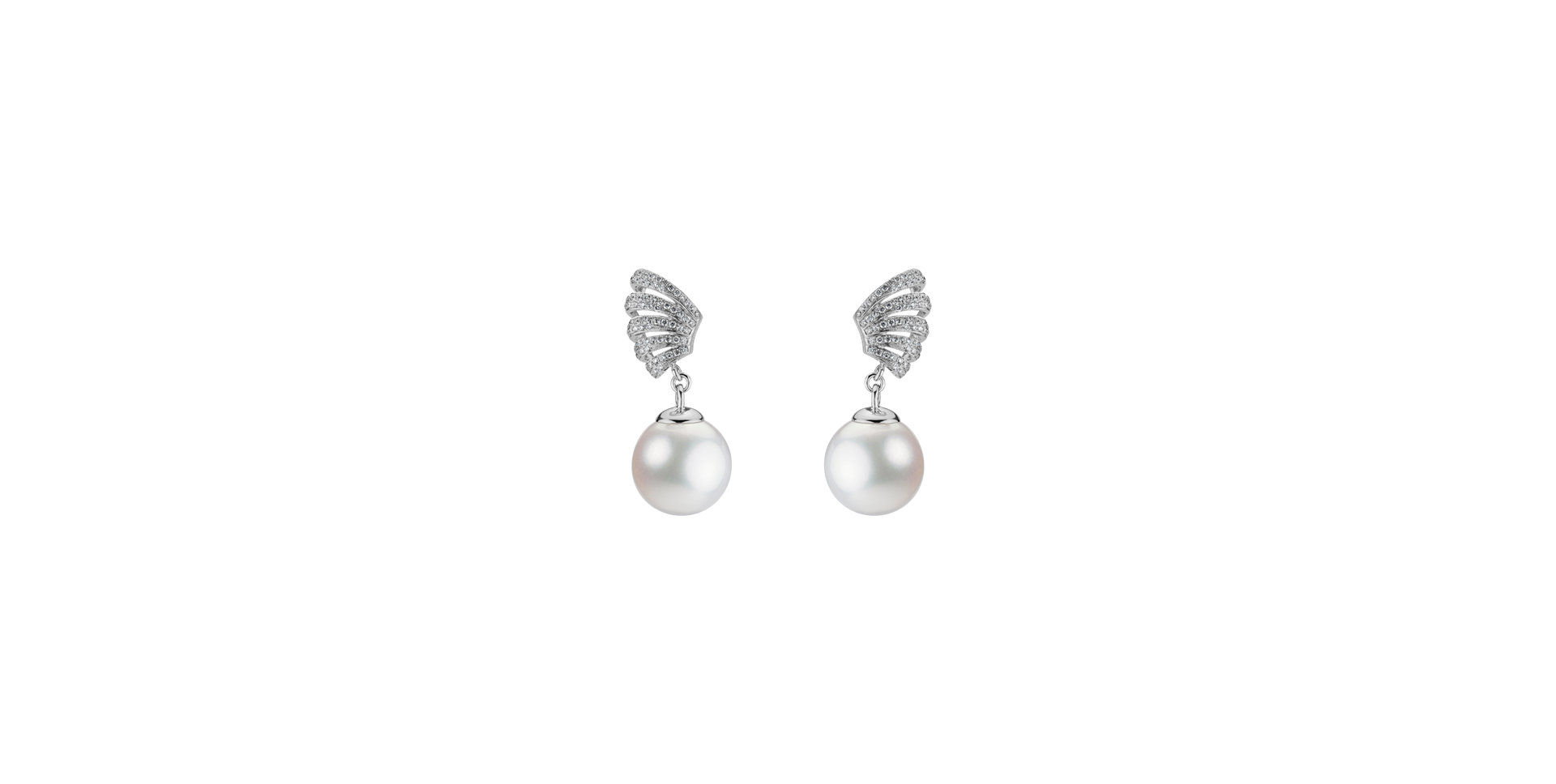 Náušnice s perlou a diamantmi Angel Pearls
