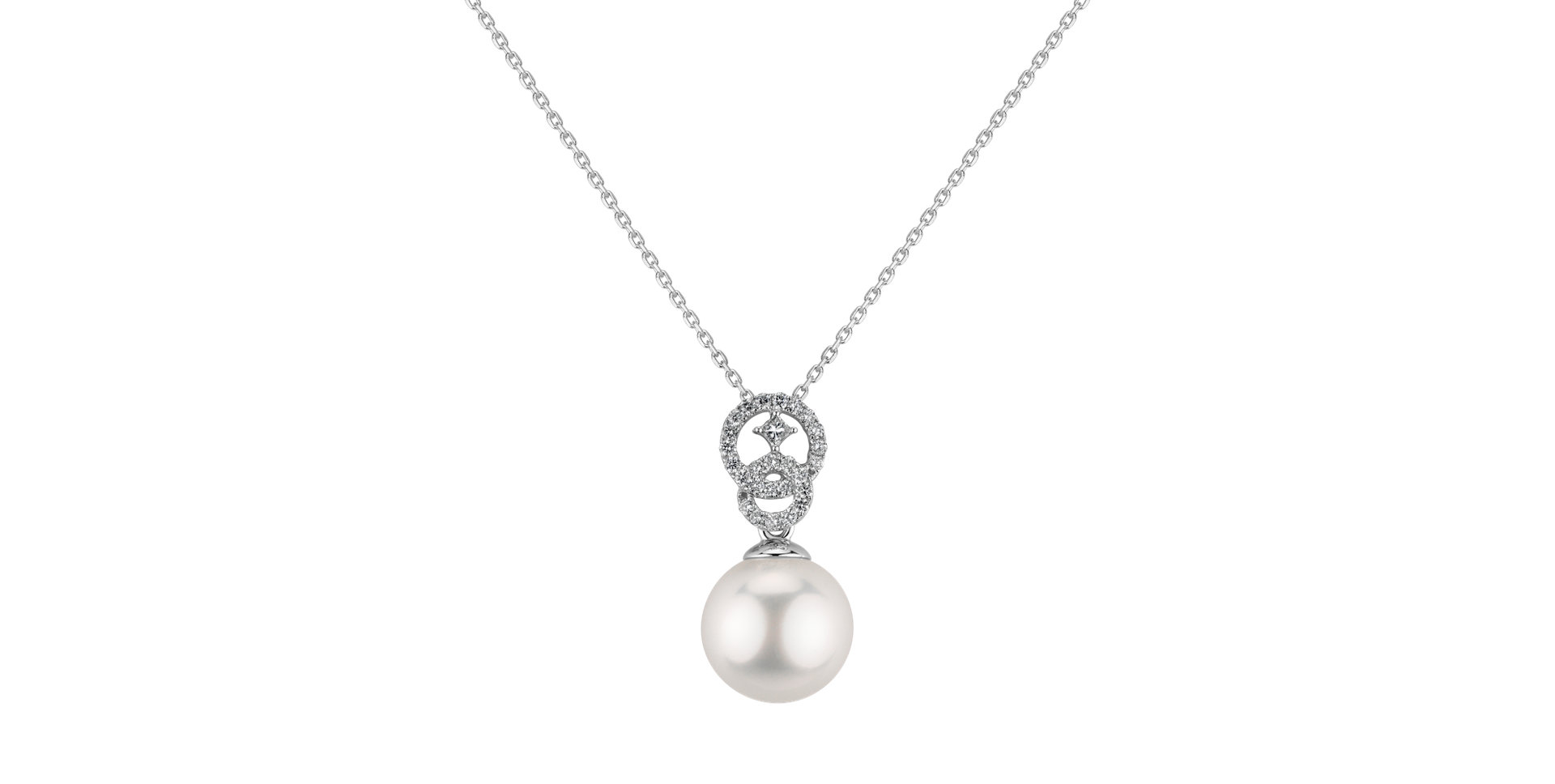 Přívěsok s perlou a diamantmi Space Pearl