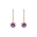 Náušnice s ametystom diamantmi Chivalry4