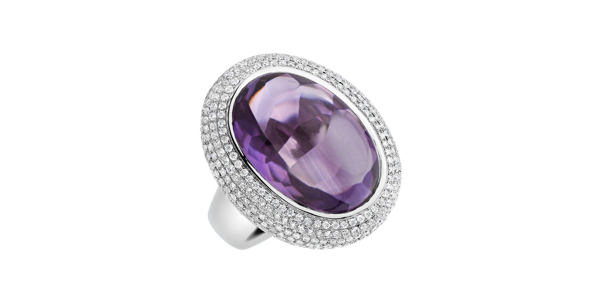 Prsteň s ametystom a diamantmi Saron