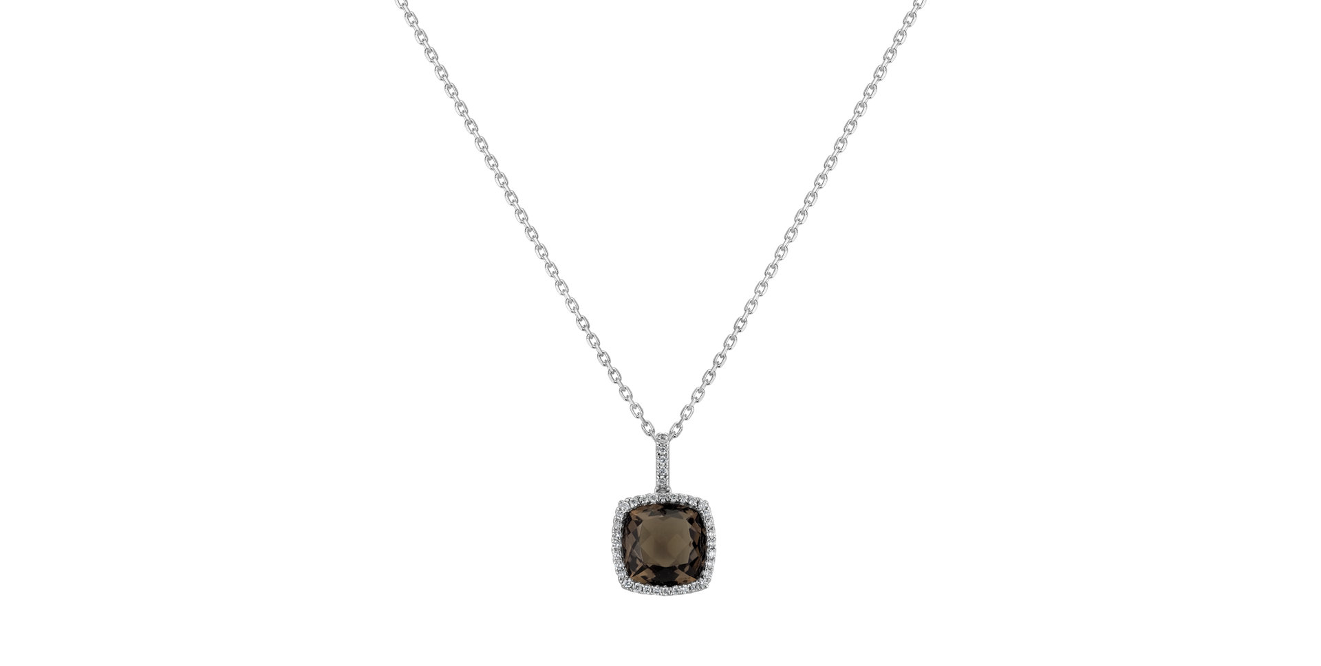 Přívěsok s řetízkom s quartzom a diamantmi Erlan