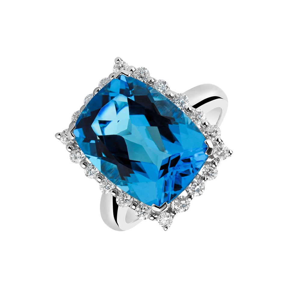 Prsteň s topásom a diamantmi Justin