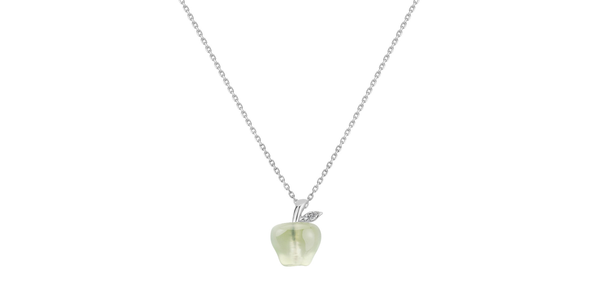 Přívěsok s prehnitom a diamantmi Happy Apple