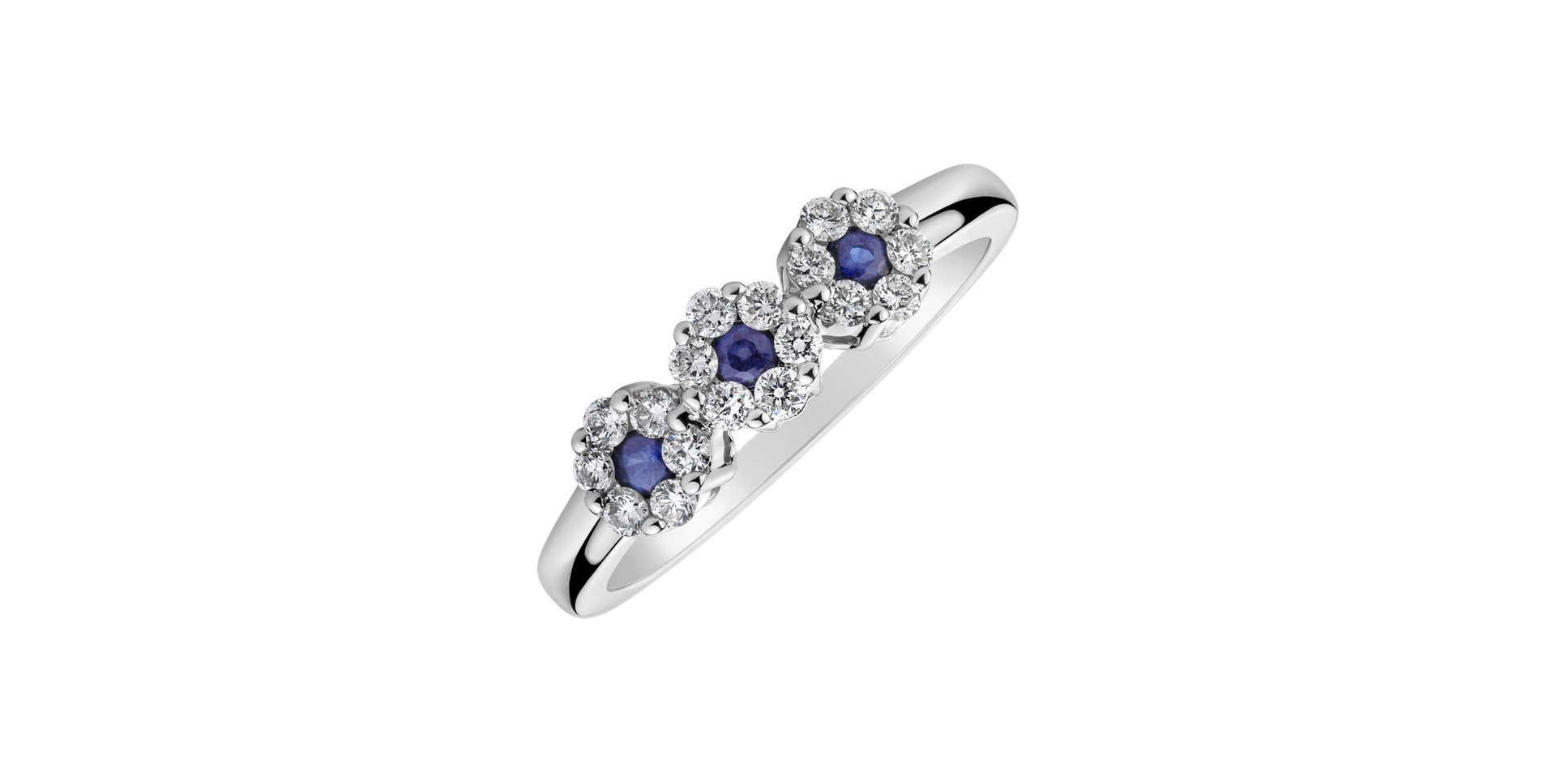 Prsteň s diamantmi a zafírmi Forget Me Not