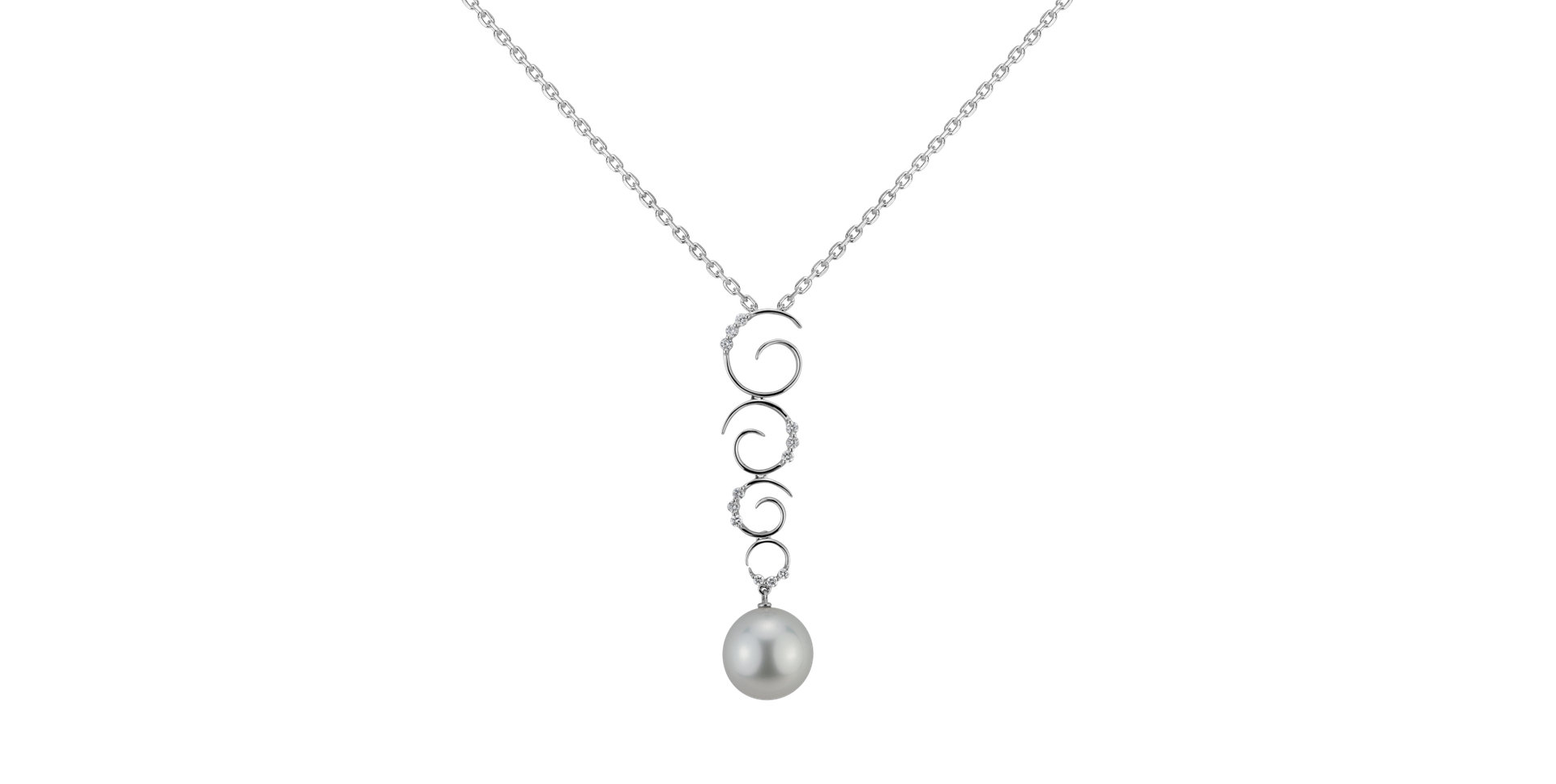 Přívěsok s perlou a diamantmi Angel Pearl