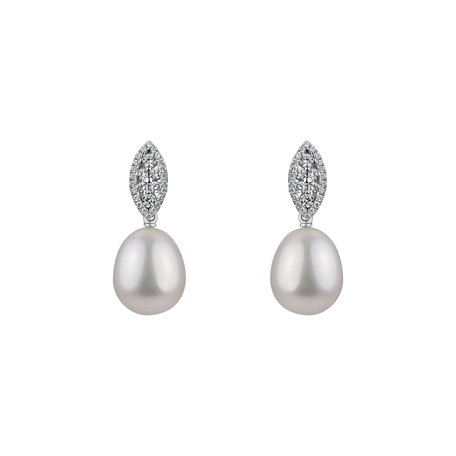 Náušnice s perlou a diamantmi Pearls for Nina