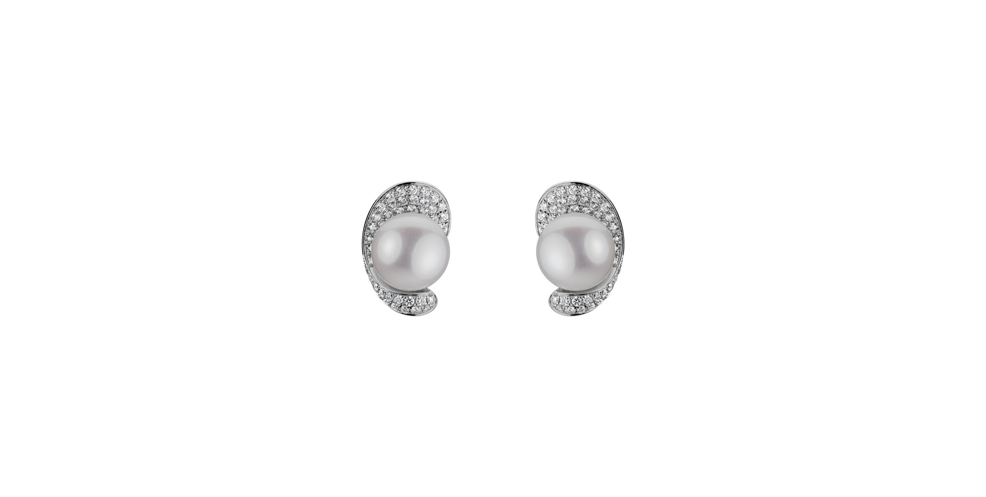Náušnice s perlou a diamantmi Melodic Pearls