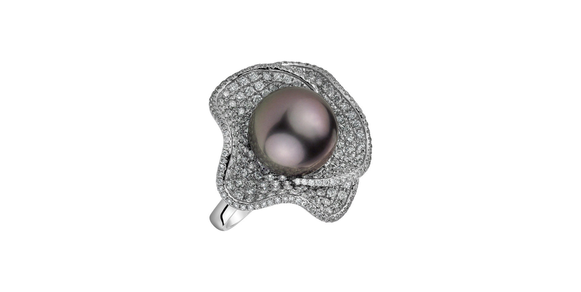Prsteň s perlou a diamantmi Ocean Midnight