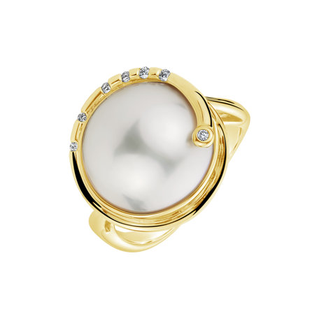 Prsteň s perlou a diamantmi Miraculous pearl