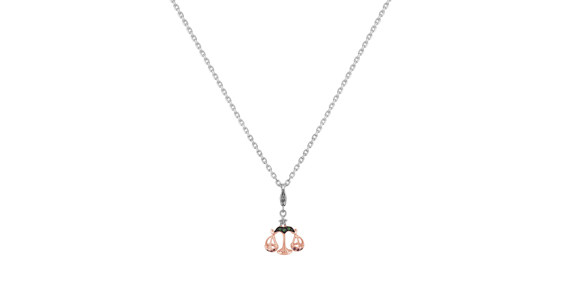 Přívěsok s diamantmi, granátmi a zafírmi Diamond Libra