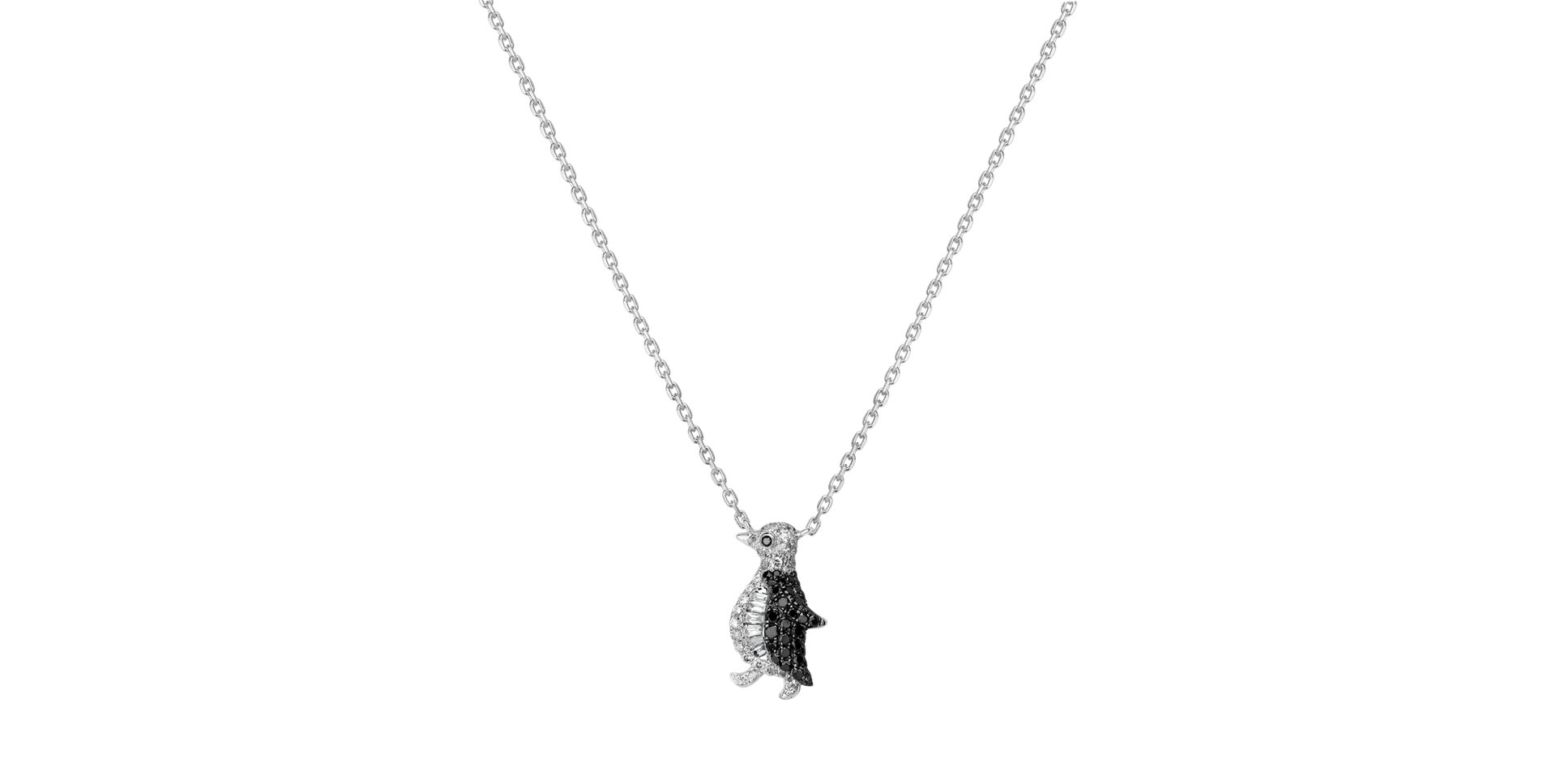 Náhrdelník s čiernymi diamantmi Glossy Penguin