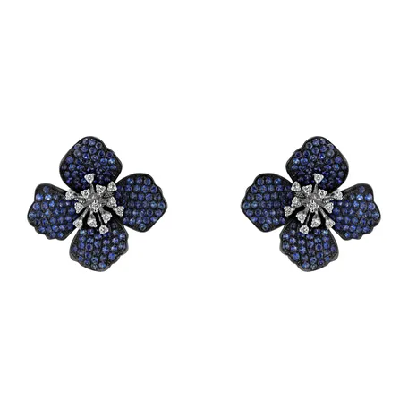 Náušnice s diamantmi s zafírmi Blue for You
