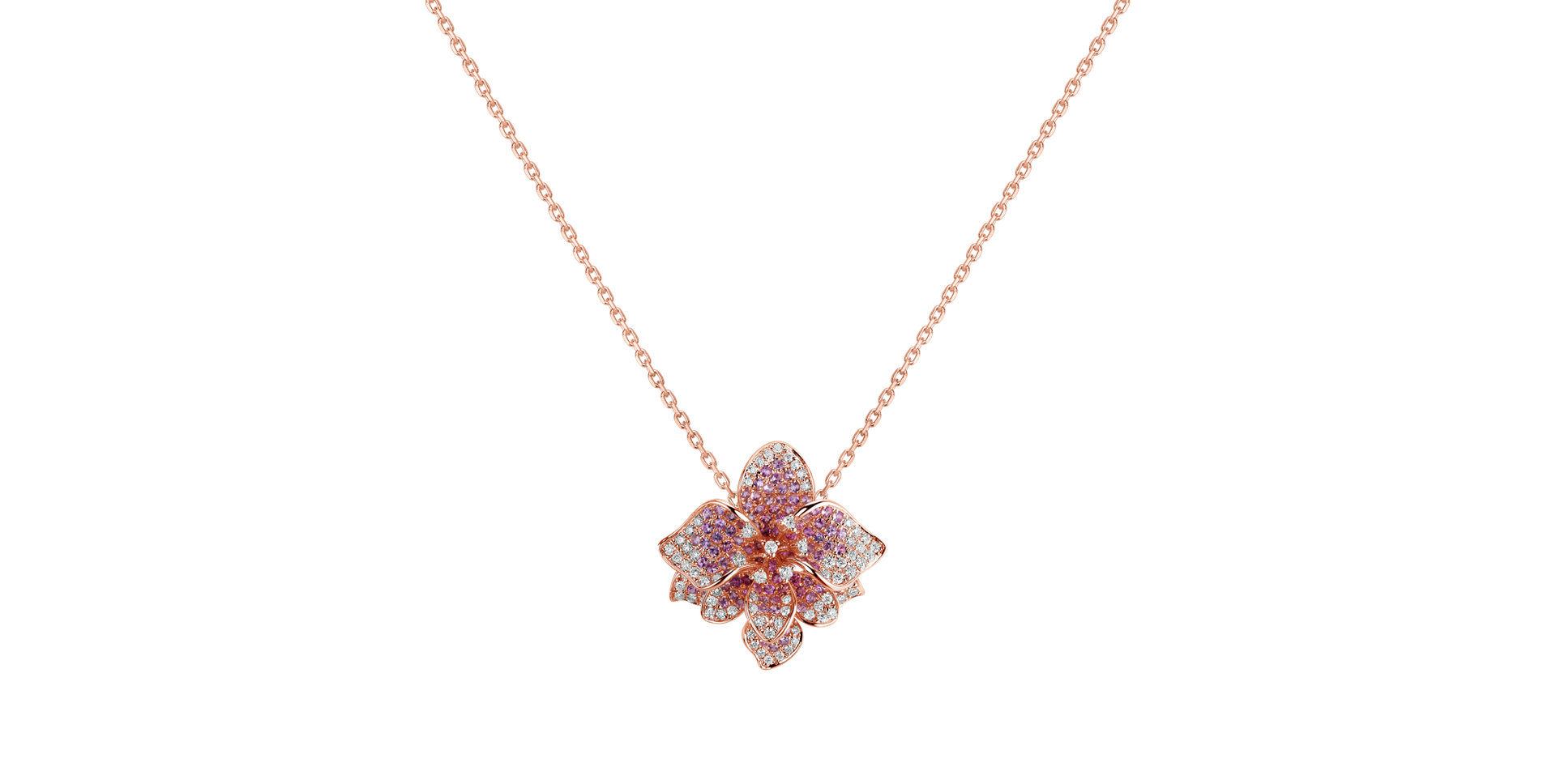 Přívěsok s diamantmi a zafírmi Flowering Sapphire