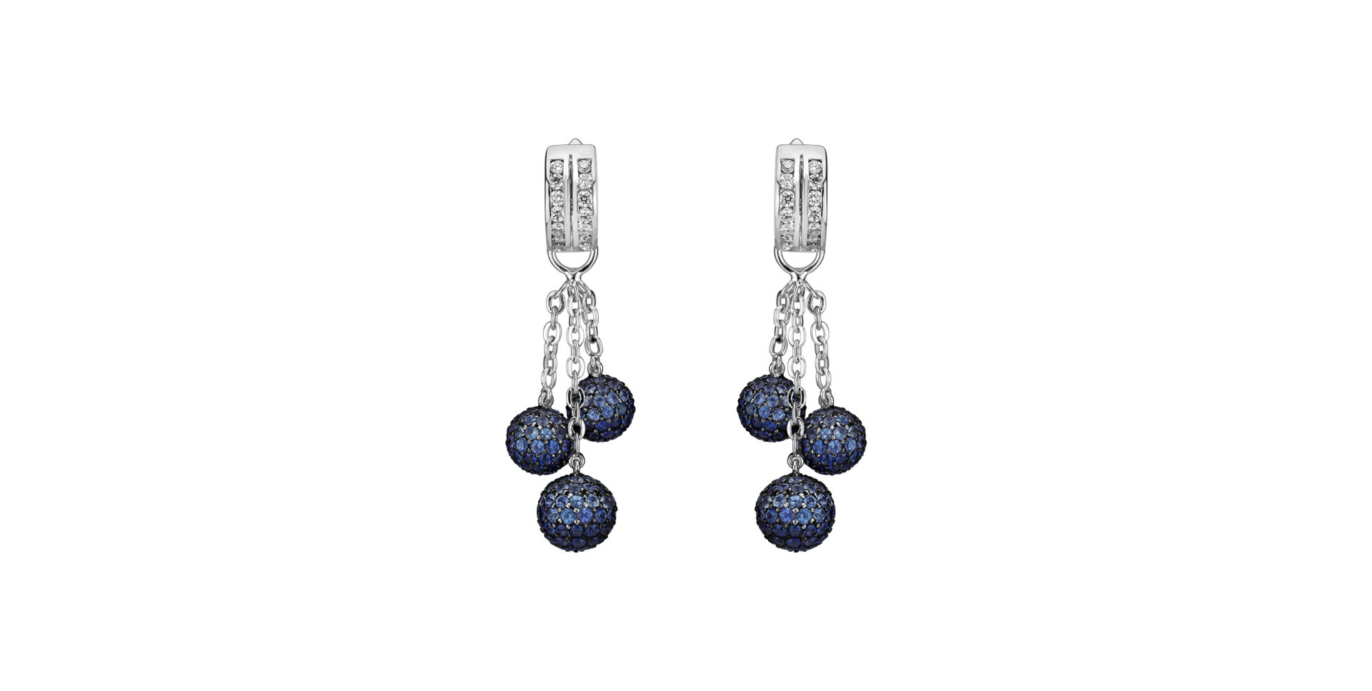 Náušnice s diamantmi a zafírmi Daine