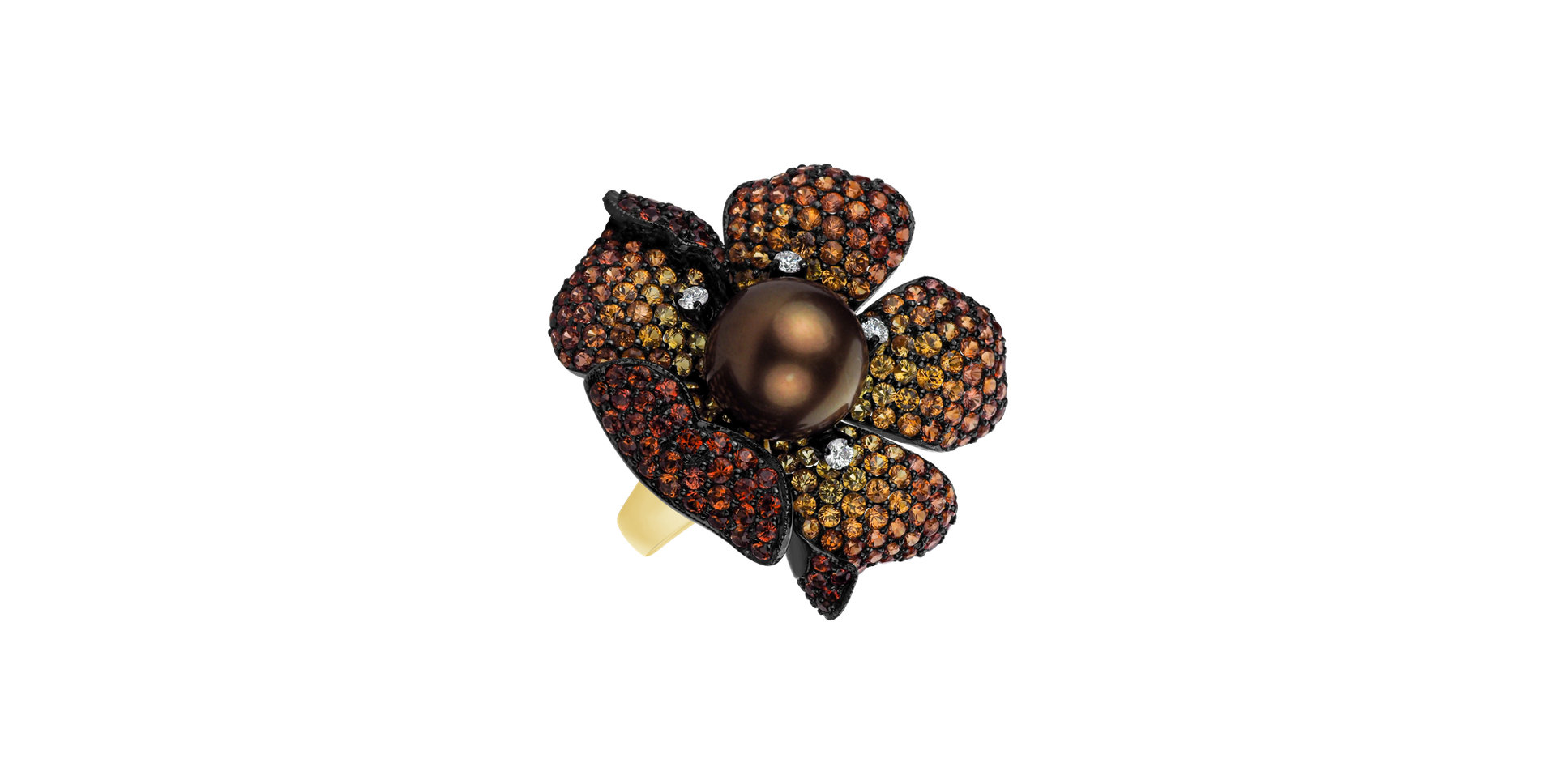 Prsteň s perlou, diamantmi a zafírmi Annalee