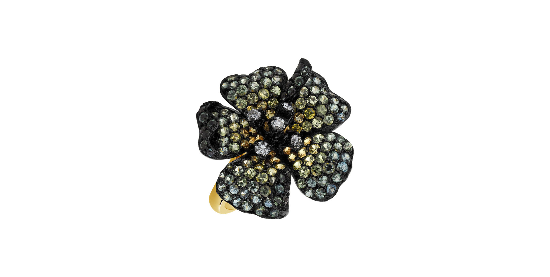 Prsteň s diamantmi a zafírmi Angele