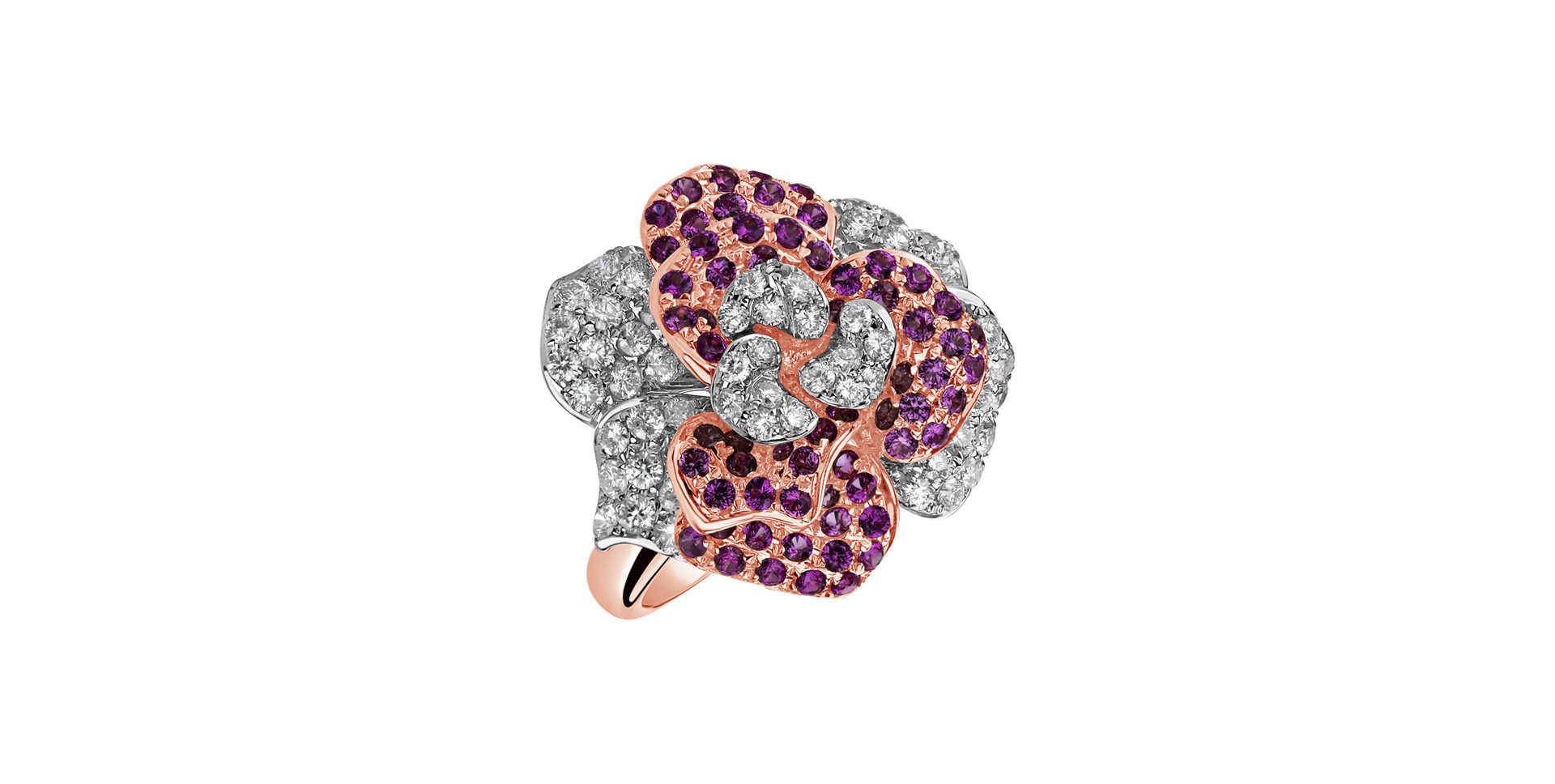 Prsteň s diamantmi a zafírmi Exotic Magnolia