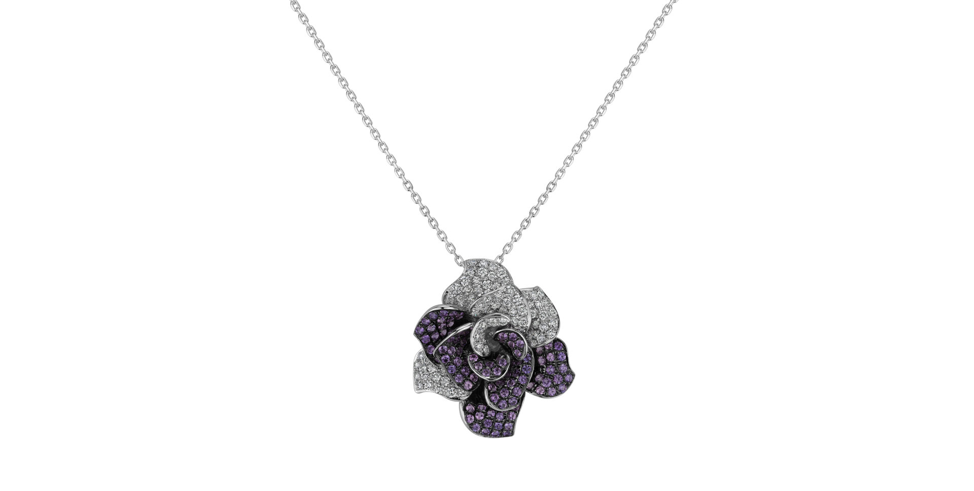 Přívěsok s diamantmi a zafírmi Moon Magnolia