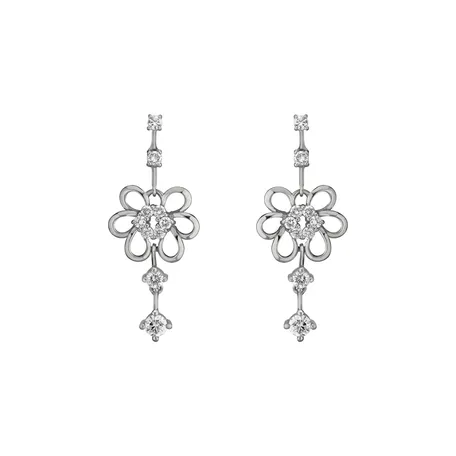 Náušnice s diamantmi Fitting Flowers